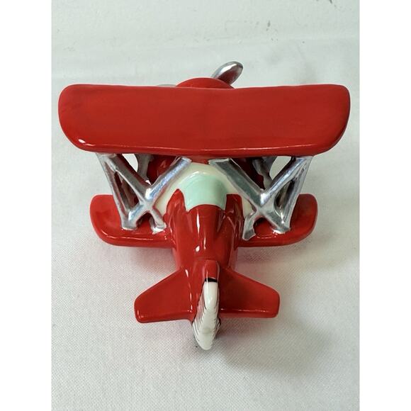 Red Barron Ceramic Plane With Flyer Trinket Box - Picture 2 of 9
